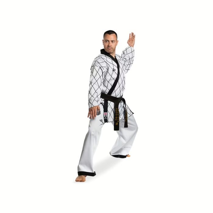 Rhombus Embroidery Hapkido Uniform_White