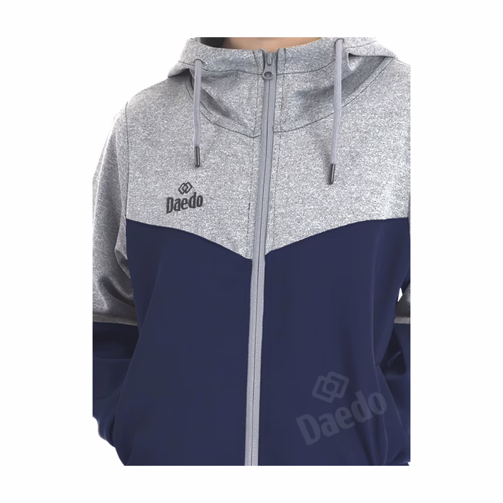 Daedo Hoodie Sweatshirt Grå/ Navy Blå Close